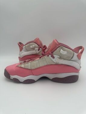 Nike Air Jordan 6 Rings GS Coral Chalk Desert Berry White 323419-616 Size 7Y